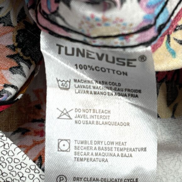 Tunevuse Shirt Mens Large Long Sleeve Retro Floral Button Up Regular Fit Cotton - Picture 7 of 7